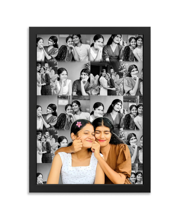 Framekaari Friends Forever Customised Photo Frame | Personalised Collage Frame with Picture & Special Message | Gift for Best Friends, Birthday & Room Decor | Tabletop & Wall Mount  | Zilvo